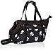 Hobbydog TORCWL3 - Bolsa de Transporte para Perros y Gatos, tamaño 22 x 20 x 36 cm, Color Negro con Huellas