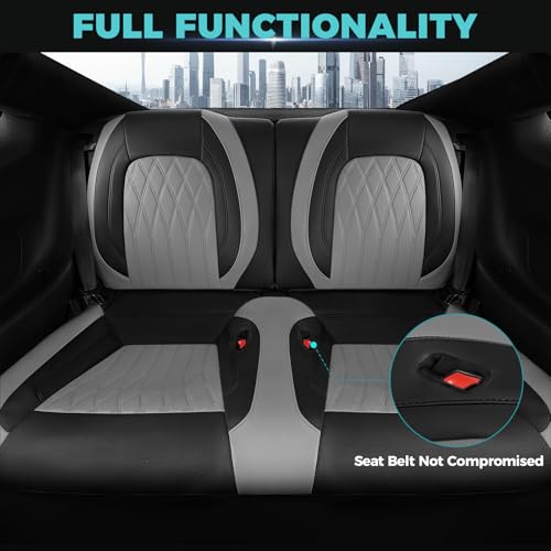 Image of Custom Fit Seat Covers for Ford Mustang Coupe 2015-2025, BlackGrey