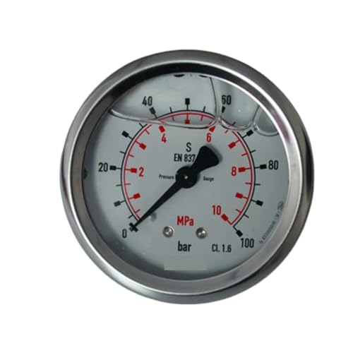 Manómetro 0-100 bar con conexión axial y rosca G1/4 para medición de presión precisa