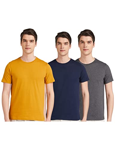 Image of Amazon Brand - Symbol Men's Solid Cotton T Shirt | Round Neck | Half Sleeve | Plain-Regular Fit (Available in Plus Sizes)