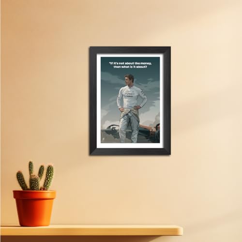 Image of TenorArts F1 Movie Poster Hollywood Movie Posters Vector Art Photo Frame Painting With Dark Wooden Texture (12inches x 9inches)