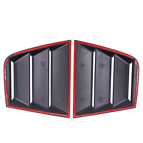 Newyall Black Rear Left And Right Side Window Louvers Scoop Cover Vent #TOP5