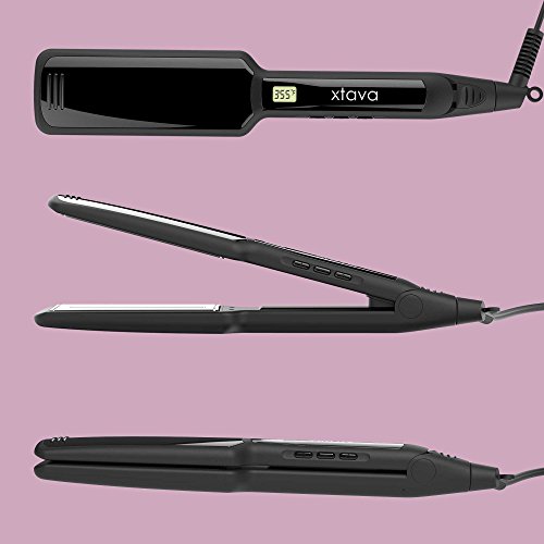 41XaSPNNBQL XTAVA Professional Infrared Flat Iron With Tourmaline Ceramic Plates - (Silk Edition Black)