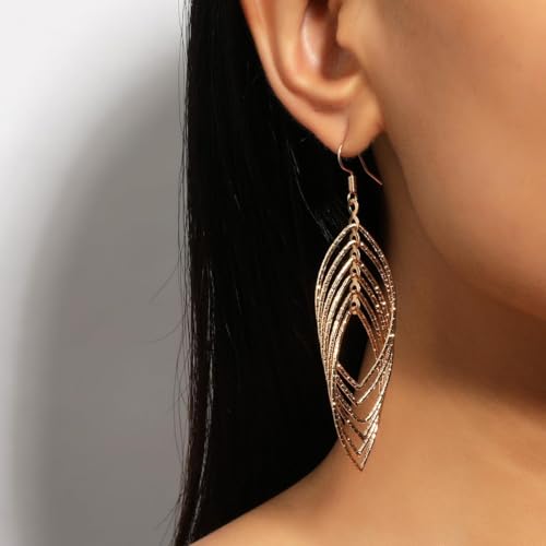Gold Dangle Earrings for Women Dangling Silver Bohemian Earrings Statement Layered Boho Drop Earrings4