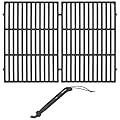 GasSaf 19.5" Grill Grates and Grill Grate Lifter, Cooking Grates for Weber Genesis 300, Genesis E310 E320 E330 EP310 EP320 EP330 S310 S320 S330 Grills, Cast Iron Grates for Weber 7524 7528 Grill Parts