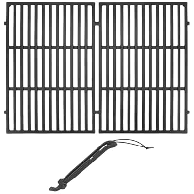 GasSaf 19.5" Grill Grates and Grill Grate Lifter, Cooking Grates for Weber Genesis 300, Genesis E310 E320 E330 EP310 EP320 EP330 S310 S320 S330 Grills, Cast Iron Grates for Weber 7524 7528 Grill Parts