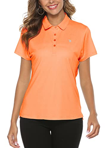 Gopune Women's Dry Fit Golf Polo Shirts 4-Button Golf Polo's In 15 Colors Xs-3Xl Shirt Orange,Xs #TOP1