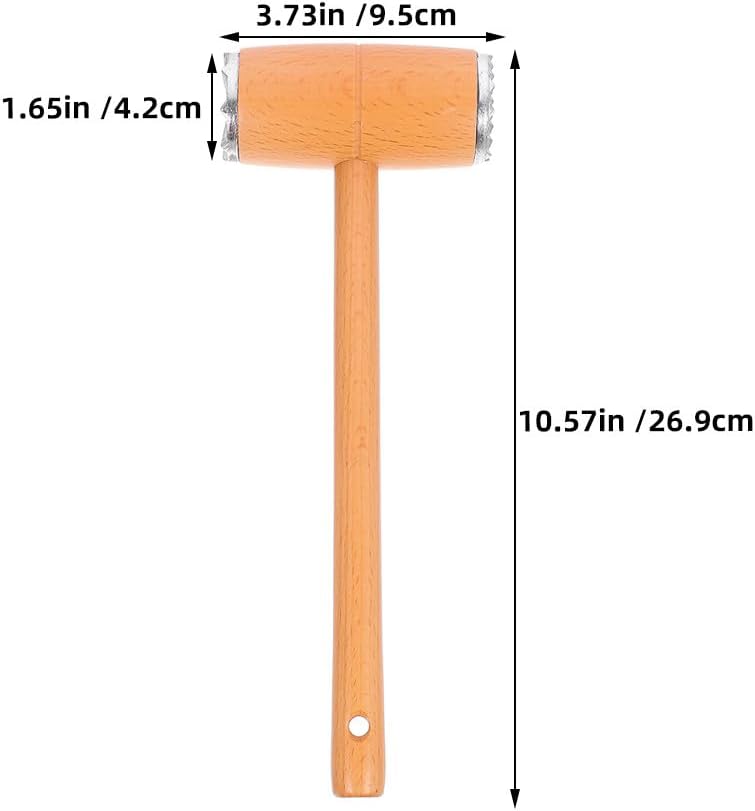 Ipetboom 2pcs Meat Tenderizer Tool: Meat Hammer Kitchen Wood Mallet With Dual-Sided Aluminum Caps For Tenderizing Steak Chicken Beef Pork