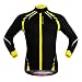 Anhvuu Thermal Fleece Cycling Jersey Shirt Casual Jacket Long Sleeve Black Yellow Size L