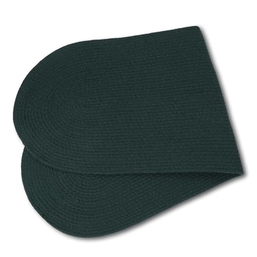 Image of Encasa XO Table Runner for 4 Seater | Handmade Ribbed Style Cotton | 30x91 cm | Dark Green | for Dining & Center Table