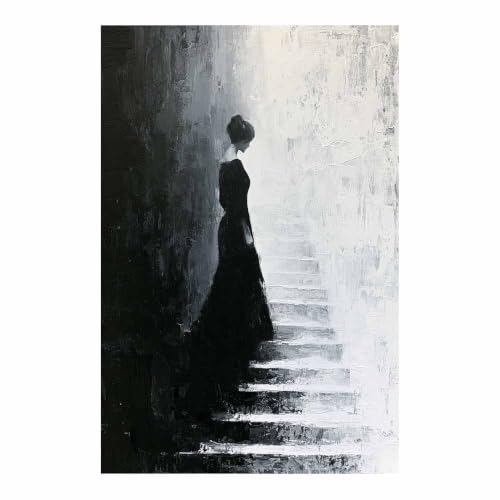 Toile portrait de dame noir et blanc XENIOU 60x90cm pour salon