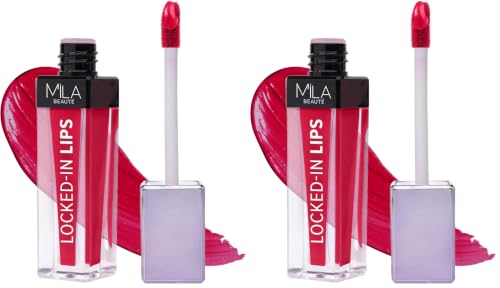 Image of MILA BEAUTE Locked In Lips Liquid Lipstick |12 Hour Transfer Proof Formula with Hyaluronic Acid | Highly Pigmented Lipsticks | Shade - (Pack of 2)