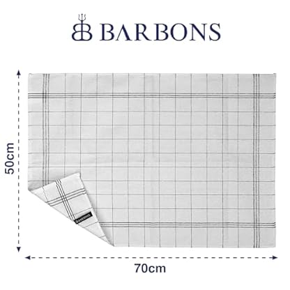 BARBONS 10er Set Geschirrtücher Baumwolle 50x70 cm – Extrem saugstark Oeko-TEX Zertifiziert Trockentücher für Küche Küchenhandtücher Küchentücher Geschirrhandtücher Waschbar bis 60°C - Schwarz – Bild 3