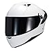JQF Gear Modular Motorcycle Helmet Dual Visor Flip Up Full Face Helmets SJ-809 DOT Approved for Adults Men Women (SJ-809 Gloss White, M)