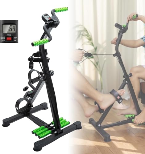 Pedal Exerciser Bike for Seniors Hand Arm Leg and Knee Stroke Recovery Equipment for Seniors fit for Full Body Great Gift for Elderly RehabWorkout (Upgraded Exercise Bike)
