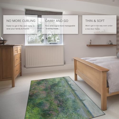 Tapis de salon Monet 160x230cm grand tapis lavable mince chambre et salle à manger - 5