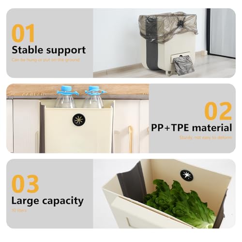 Caneca de basura plegable colgante con 60 bolsas para cocina miniatura 3