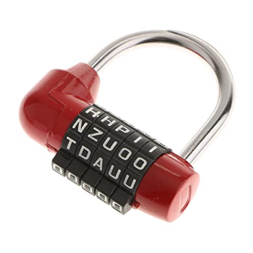 Almencla Cadeado Com 5 Letras Combinação De Senha, Trava De Mostrador Reiniciável, Cordão De 33 Mm,