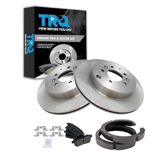 Image of TRQ Rear Brake Pad and Rotor Set Ceramic Compatible with 2007-2012 Mazda CX-9