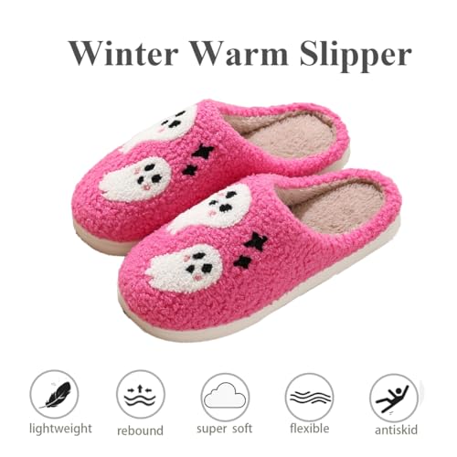 Womens Mens Halloween Retro Plush Cookies Slippers Anti-slip Soft Sole House Shoes Cozy Warm Fuzzy Ghost Pumpkin Lantern Slippers2