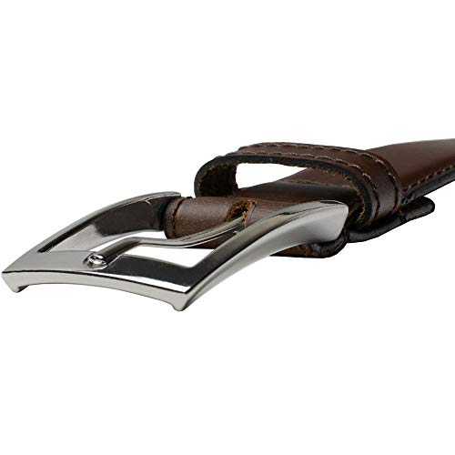 Uptown Belt - Top Grain Leather Belt With Certified Nickel Free Buckle (Brown, 34 Inch) #TOP4