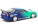 Silvia (S15) Vertex RHD (Right Hand Drive) Green and Blue Global64 Series 1/64 Diecast Model by Tarmac Works T64G-023-FA