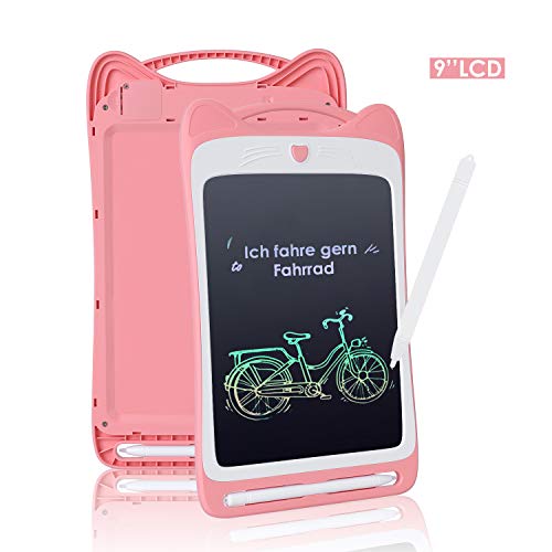 MVPOWER Tablette d'Ecriture LCD 9u0094, Bloc-Notes Portable et Réutilisable, avec Stylo et Touche Verrouillage et Suppression, Jouet Créatif de Dessin pour Enfants, Cadeau Noël et Anniversaire Rose