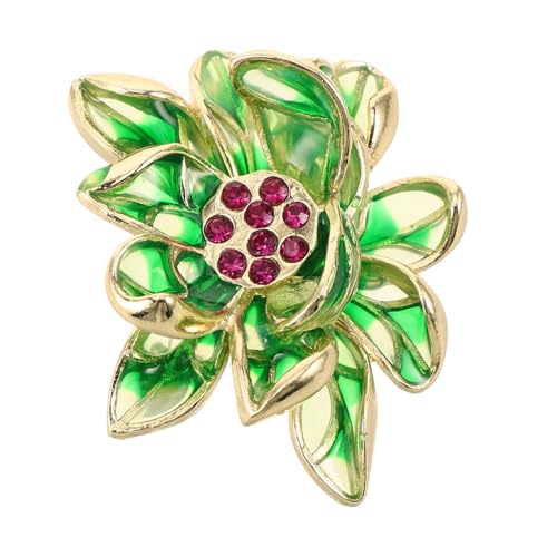 Broche florale verte avec épingle de maintien polyvalente pour châle