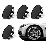 Tesnaao 4 PCS Car Wheel Center Cap, ABS Wheel Hub Protector, Snap-On Wheel Center Hub Cap, Outer Diameter 54mm, Card Diameter 50mm (Black)