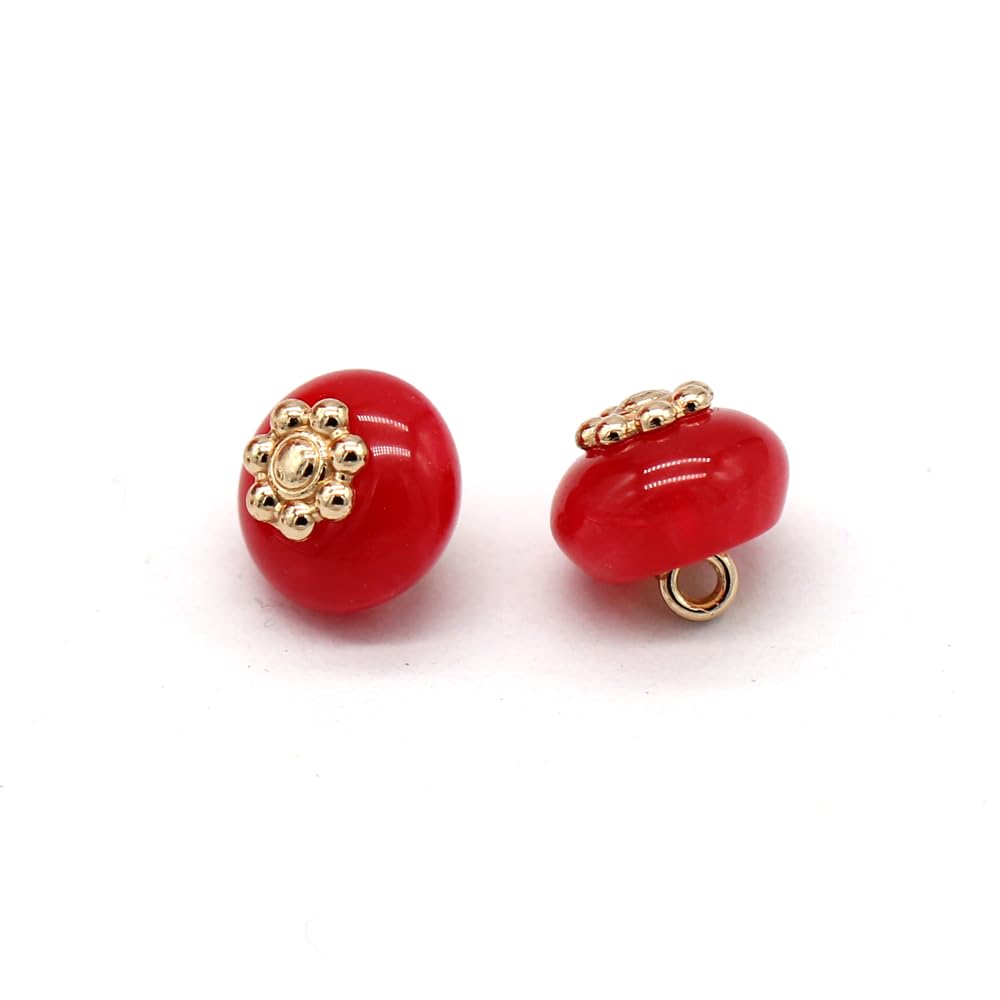 Boutons en forme de fleur rouge 10 mm pour réparer et embellir une blouse
