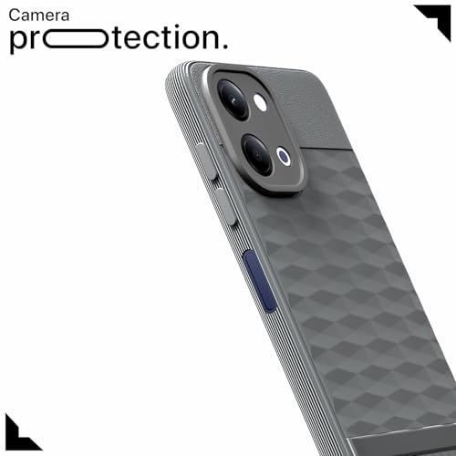 Image of Pikkme Back Cover for Vivo Y11 5G Camera Protection 3D Hexa Cube Design Silicone Protective Bumper Case (Grey)
