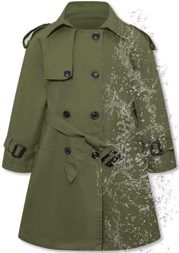 Image of Betusline Womens & Girls Waterproof Trench Coat Double Breasted Lapel Overcoat Outerwear, 3 Years - Women 2XL