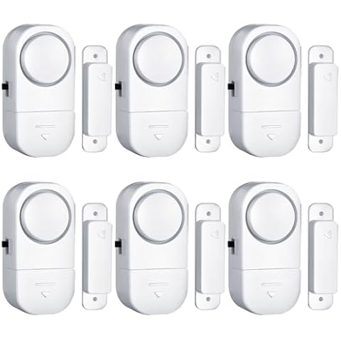 HIIXHC Door Window Alarm, 95DB Door Alarms for Kids Safety, Wireless Sensor Door Window Burglar Alarm-Window Pool Alarms for Home (6 Pack) Cover