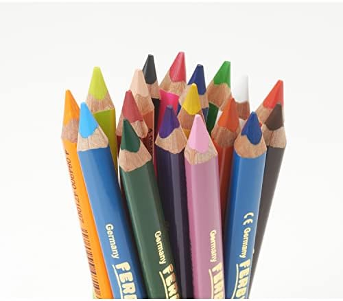 LYRA Ferby Wooden Chunky Coloured Pencils, 18 Pieces in Assorted Colours, Ideal for Children & Schools