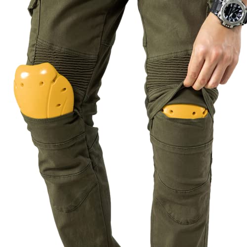 Ctbqitom Motorcycle Pants For Men Motocross Riding Pants Motorbike Riding Denim Jeans Adventure Trousers With Knee And Hip Ce Armor Protector Pads (Armygreen, L=34) #TOP1