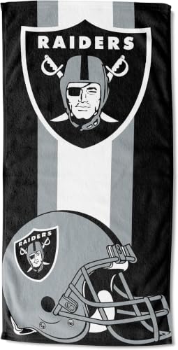 Image of NORTHWEST NFL Las Vegas Raiders Unisex-Adult Beach Towel, Cotton, 30 inch x 60 inch, Zone Read (Pack of 6)