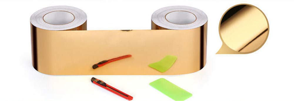 Guest Ruyunlai Wallpaper Borders Self Adhesive Borders for Walls Crafts Display Borders for School Classroom DecorationsGold Mirror 20CM X 500CM