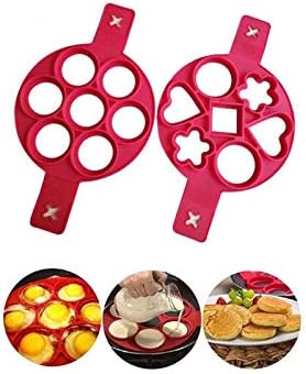 Pancake mold maker, Mini pancakes maker, 2 pack Upgrade 14 Cavity Nonstick Silicone Baking Round Mold, Silicone Egg Rings Muffin heart Pancake maker mold