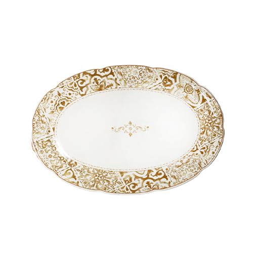 BRANDANI Vassoio da portata ovale new bone china collezione Excalibur 50x35 cm