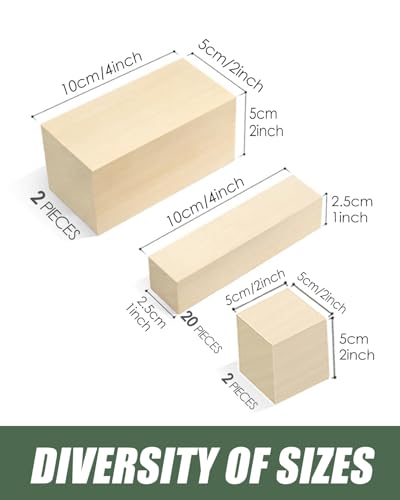 image for Bluvizo Basswood Carving Blocks 24PCS: Whittling Wood Blocks Wood Carv