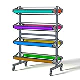 BERPET Large Paper Roll Dispenser Art Paper Roll Holder Roll Rack for Up to 8 Roll 36 Inch W x 9 Inch Dia Craft Paper Roll Rack for Butcher Paper Wrapping Paper Crafting Paper Vinyl Paper