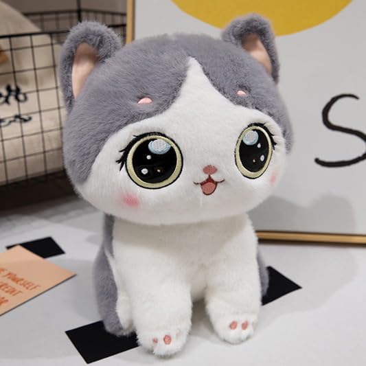 Image of SCOOBA Furry Cute Black and Grey cat 35cm Height (Furry cat 35cm)