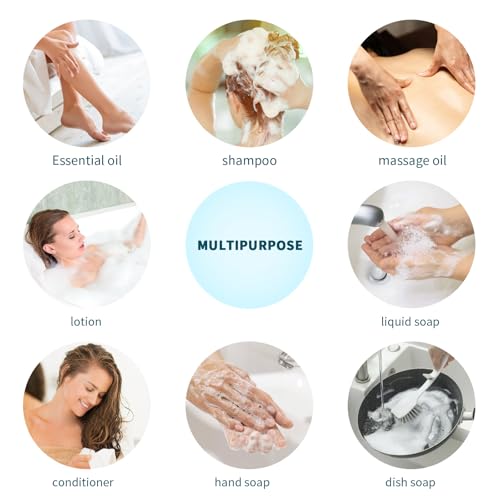 KREMORV Leere Kunststoff Pumpflasche transparent nachfüllbare Pumpflasche seifenspender für Kosmetik Shampoo, Flüssigseife (2 Stück)