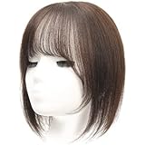 前髪 部分ウィッグ つむじ 100%人毛 ヘアピース 自然 前髪 もみあげ付きウィッグ 薄型 女性用 かつ 20CM 栗色