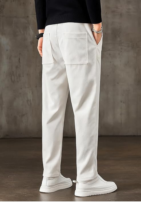 Image of NoseQueen Men's Corduroy Relaxed Fit Stretchable & Comfortable Sweatpant Trousers Pant