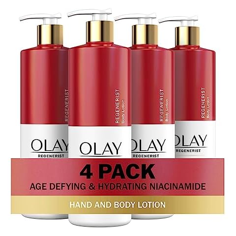 Olay Body Lotion for Women, Age Defying & Hydrating Dry Skin with Niacinamide 17 fl oz (Pack of 4) Cover