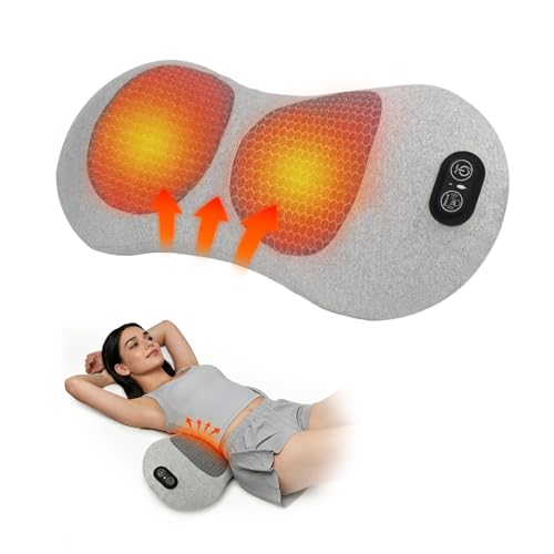 TheraBack 3 in 1 Back Therapy Massagers-Triple Fusion Back Massager Lower Back Massager Neck Massagers with Heat 135 Golden Curvature Sciatica Spine Pain Relief Products (Light Gray)