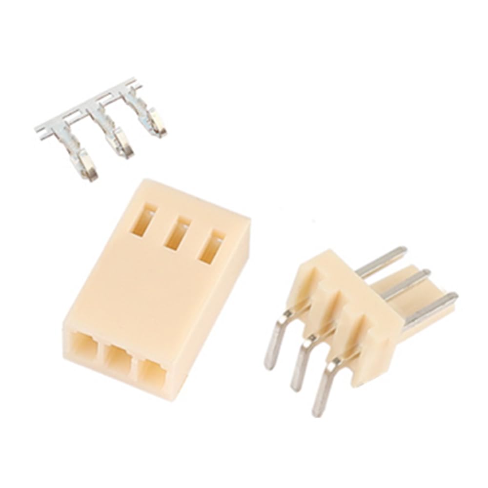 ELCOKITEX 100Sets 2.54mm Pitch 3Pin Connector Kits Including 90 Degrees Right Angle Male Pin Header + Socket Housing+ Crimp Terminal KF2510