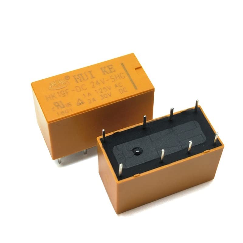 10 Pcs HK19F-DC24V-SHG Coil Volt DC24V PCB Type Electronic Power Relay