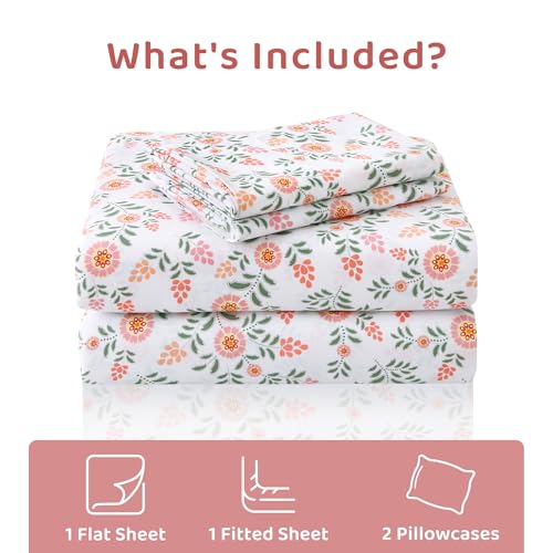 Save on Mooreeke Queen Floral Microfiber Sheet Set - Price Drop to $13.63